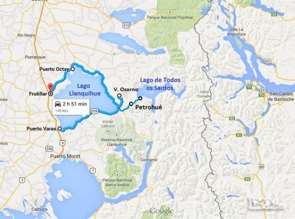 Nossa rota ao redor do lago Llanquihue, no sul do Chile, de Puerto Varas a Frutillar, passando pelo vulcão Osorno, Saltos de Petrohué e Lago de Todos os Santos, na rota para Bariloche, na Argentina